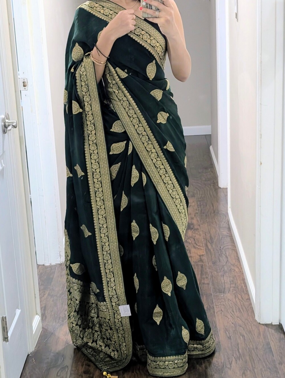 Beautiful Dark Green Saree
